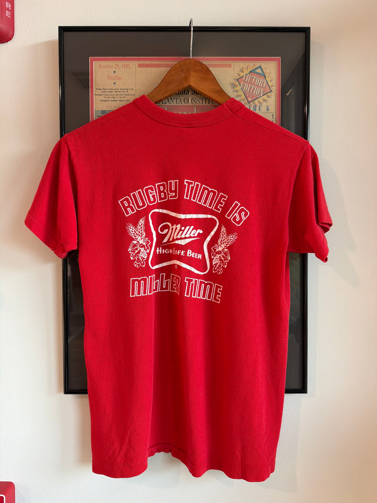 VINTAGE 1970S RUSSELL ATHLETIC MILLER BEER RUGBY TOURNAMENT SHIRT