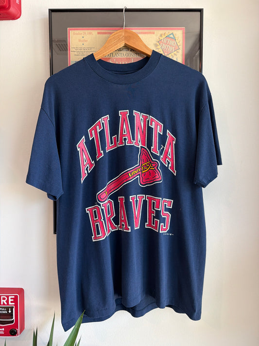 VINTAGE 1991 ATLANTA BRAVES SPELLOUT SHIRT