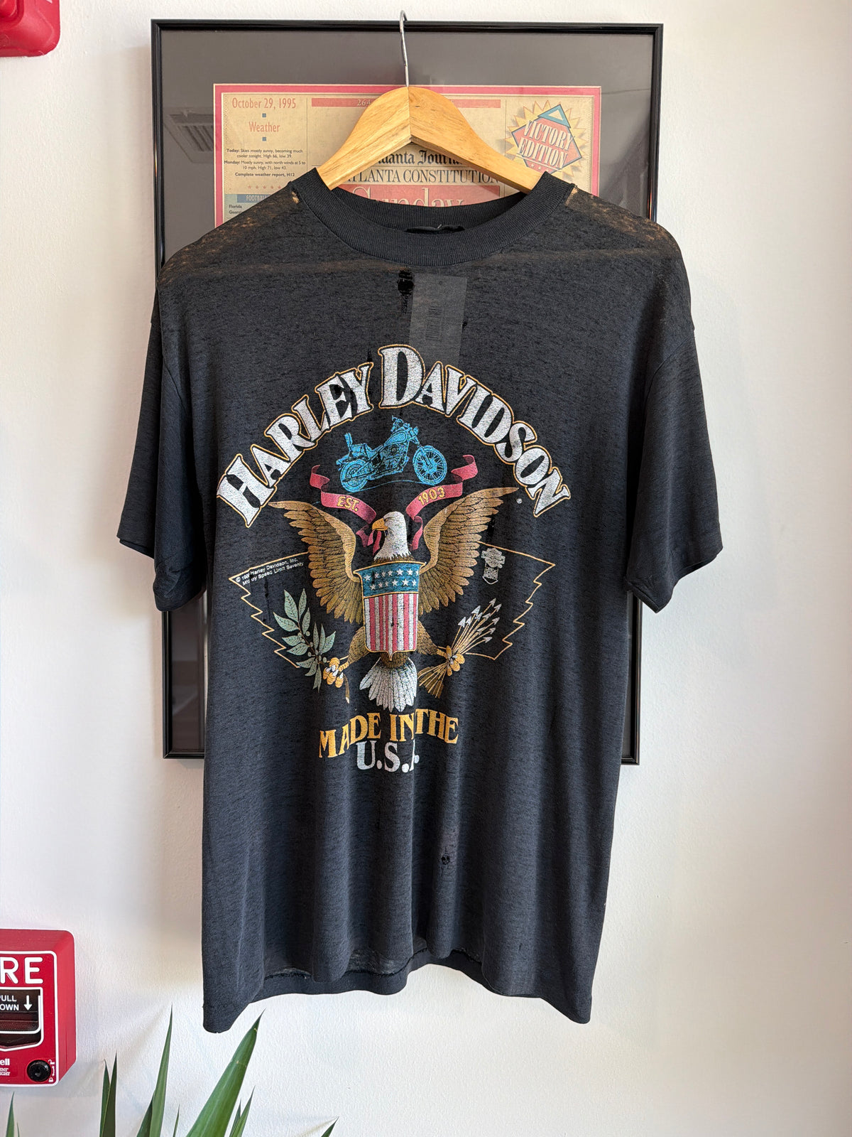 VINTAGE FADED DISTRESSED 1988 HARLEY DAVIDSON SHIRT