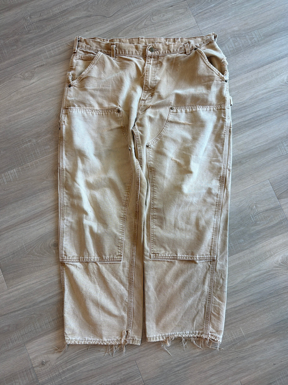 VINTAGE DISTRESSED CARHARTT DOUBLE KNEES KHAKI