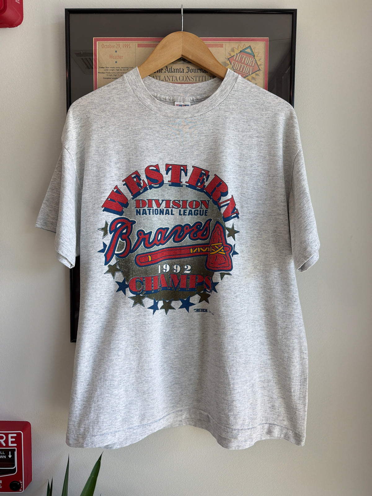 VINTAGE 1992 ATLANTA BRAVES WESTERN DIVISION CHAMPIONS SHIRT