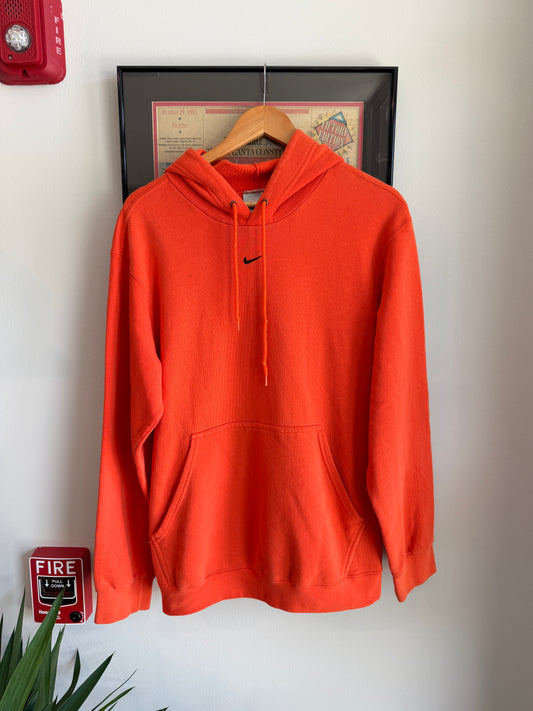 VINTAGE 1990S NIKE CENTER SWOOSH ORANGE HOODIE