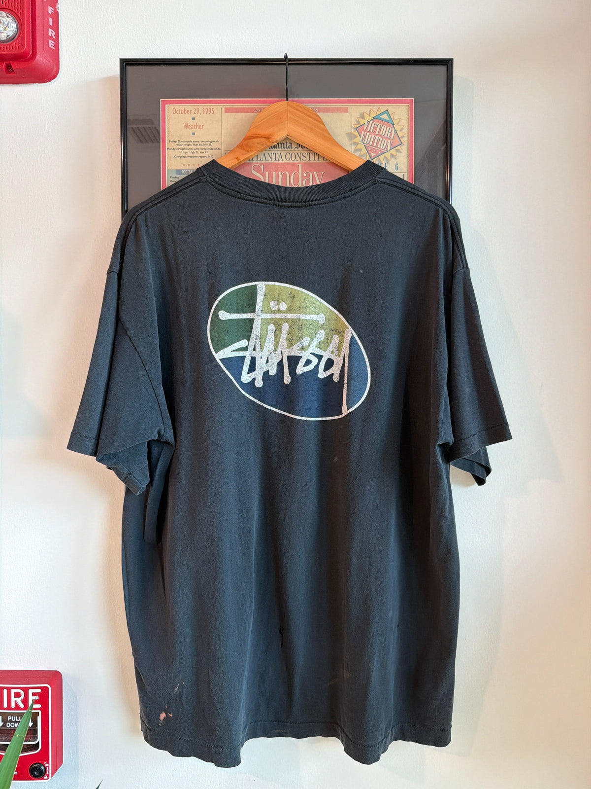 VINTAGE 1990S FADED THRASHED STUSSY SHIRT