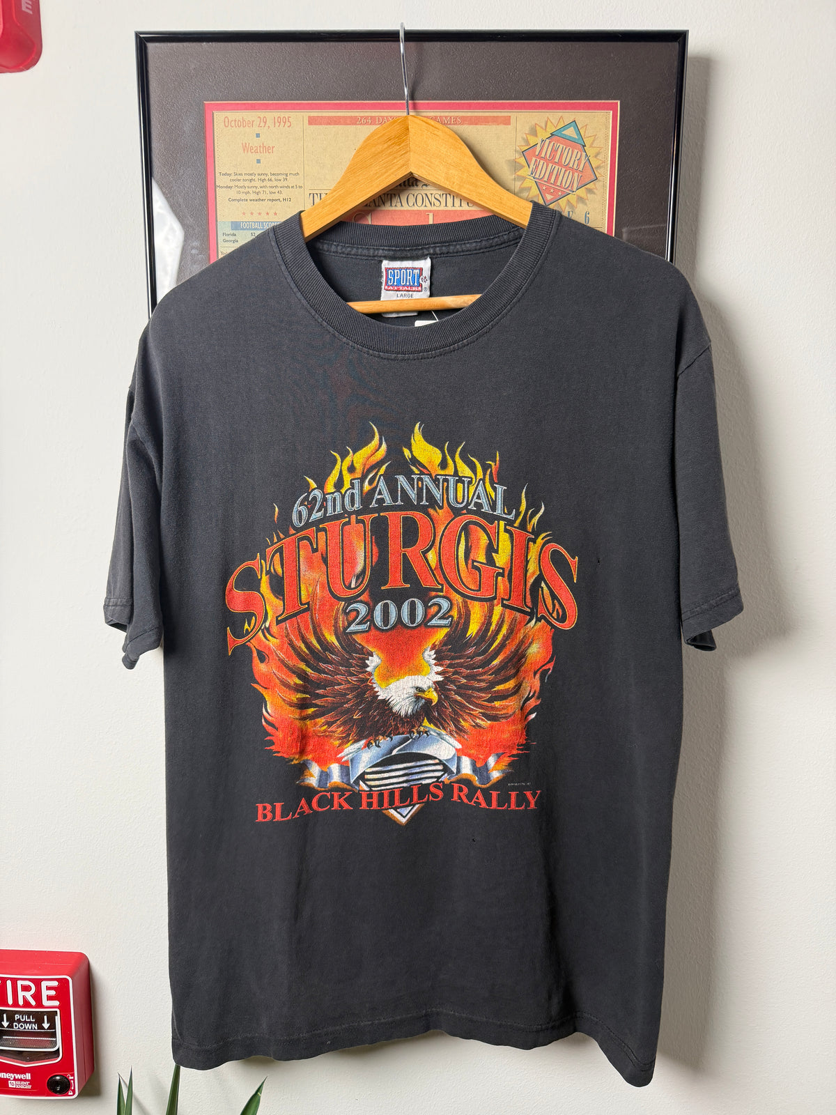 VINTAGE 2002 STURGIS FLAME BIKER SHIRT