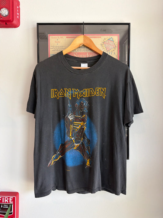 VINTAGE FADED 1987 IRON MAIDEN SOMEWHERE ON TOUR BAND SHIRT
