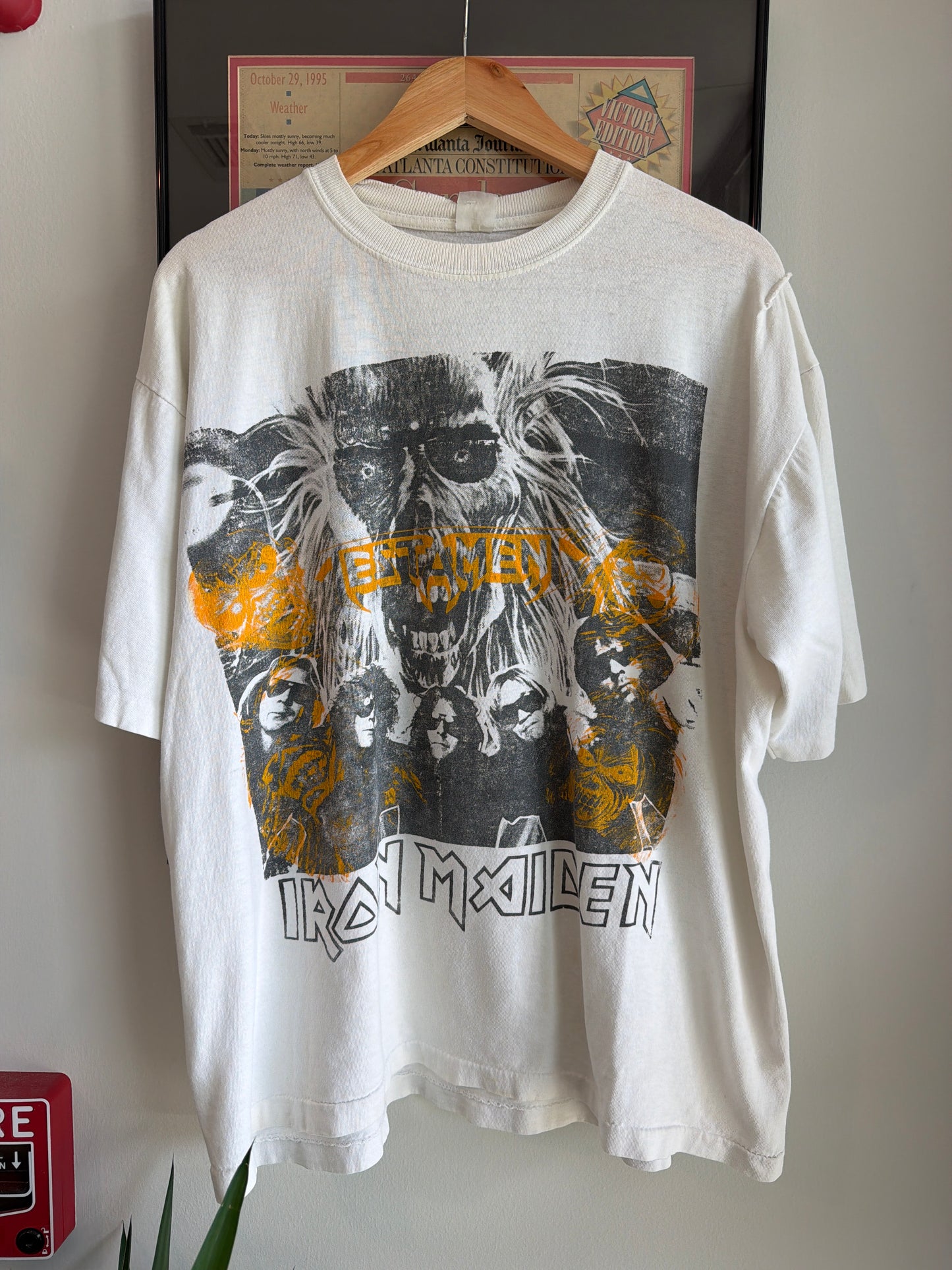 VINTAGE 1992 IRON MAIDEN TESTAMENT FEAR OF THE DARK BAND SHIRT