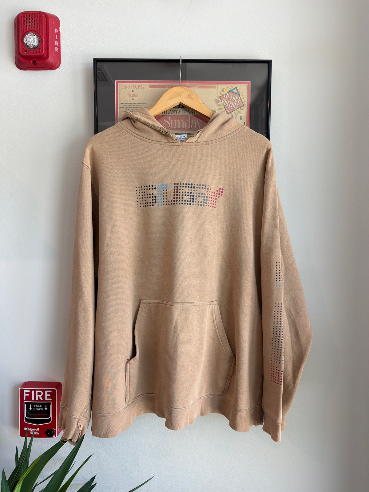 VINTAGE DISTRESSED 1990S STUSSY SPELLOUT HOODIE