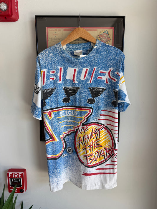 VINTAGE 1990S ST. LOUIS BLUES AOP SHIRT