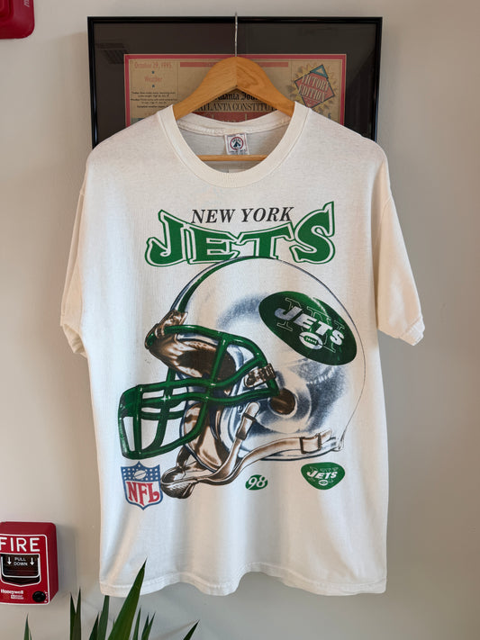 VINTAGE 1998 NEW YORK JETS HELMET SHIRT