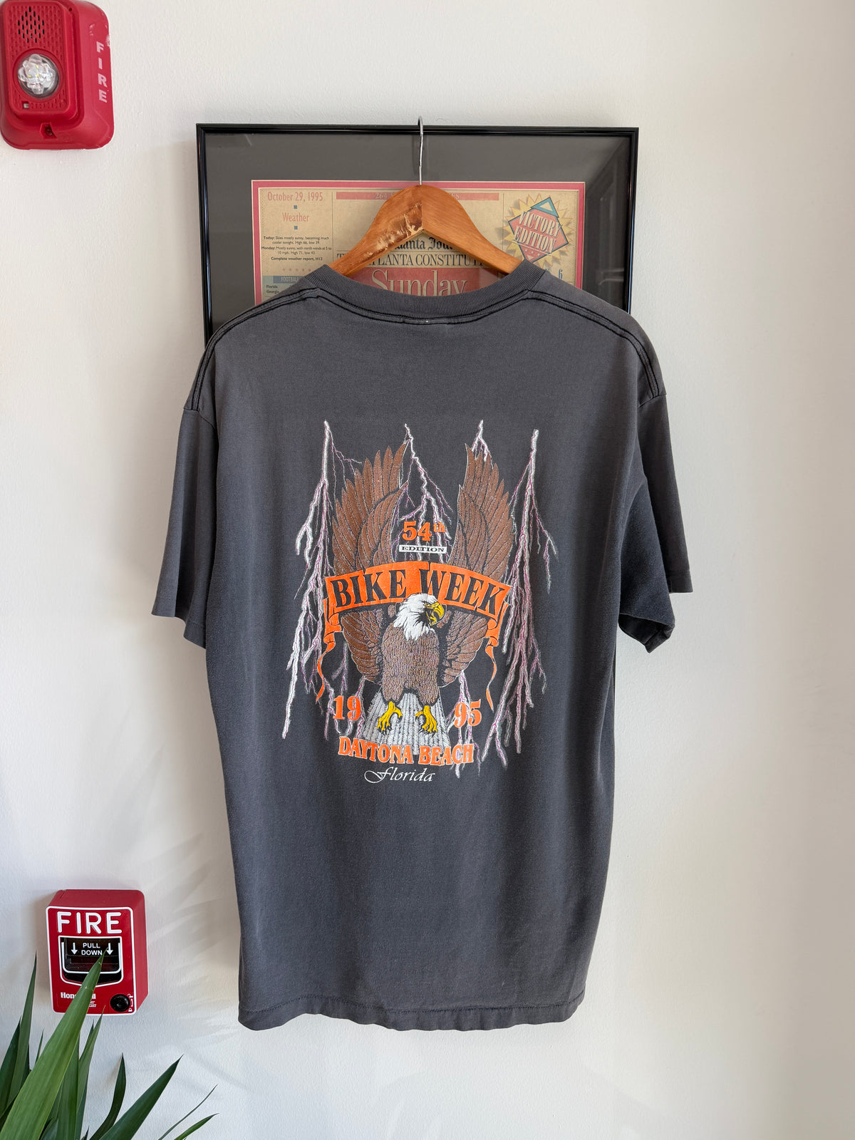 VINTAGE FADED DISTRESSED 1995 BIKE WEEK SHIRT