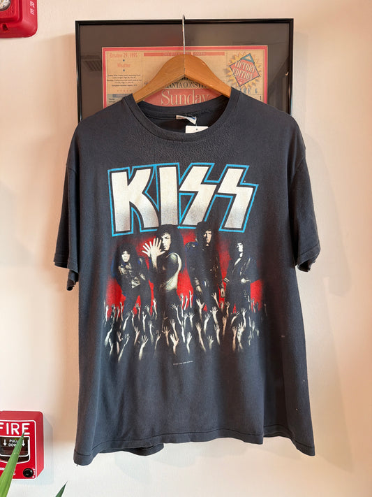 VINTAGE FADED DISTRESSED 1989 KISS LIVE TOUR BAND SHIRT
