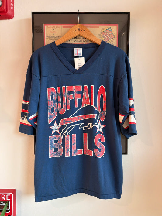 VINTAGE FADED 1980S BUFFALO BILLS JERSEY SHIRT