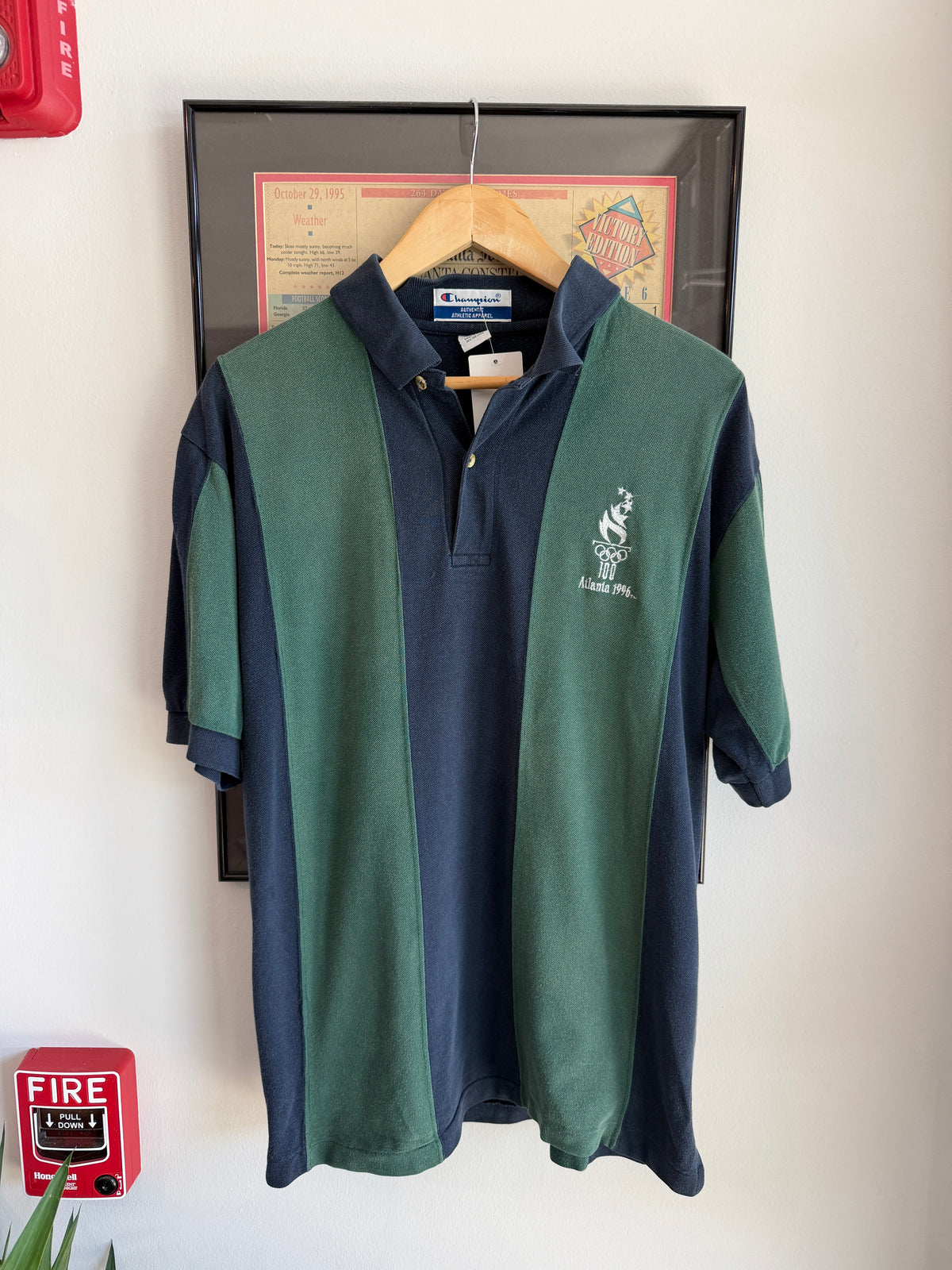VINTAGE 1996 ATLANTA OLYMPICS POLO BUTTON SHIRT