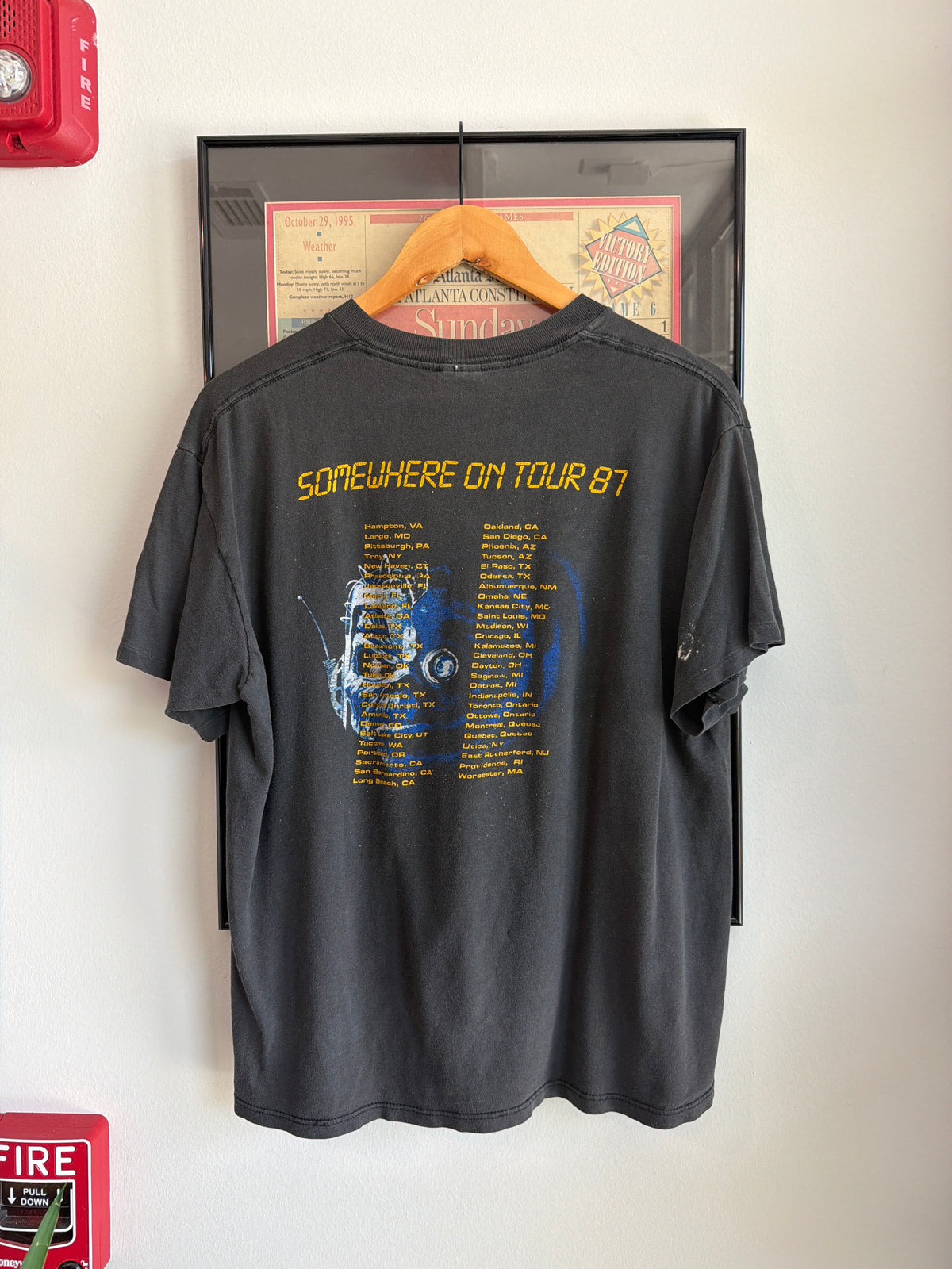 VINTAGE FADED 1987 IRON MAIDEN SOMEWHERE ON TOUR BAND SHIRT