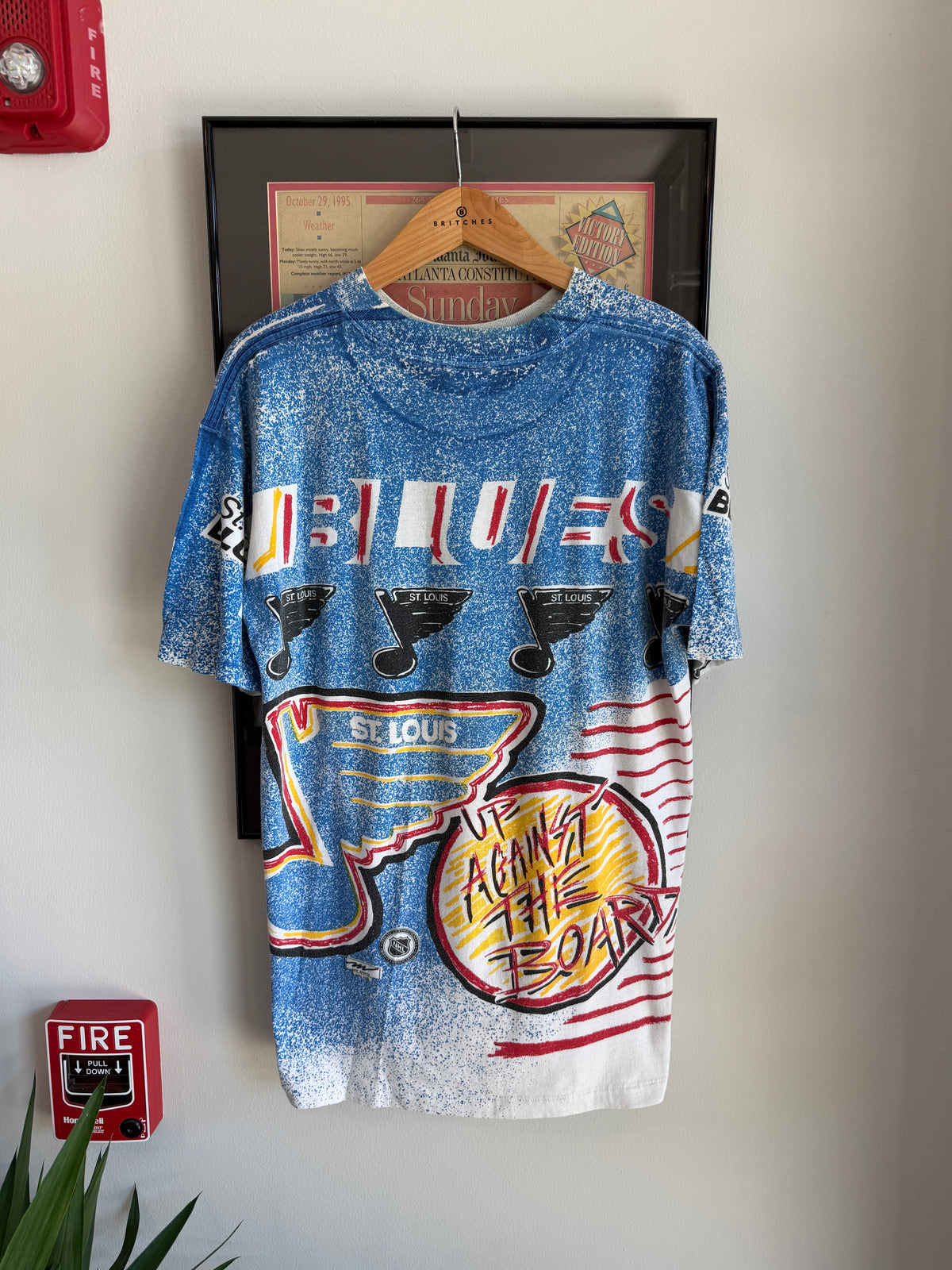 VINTAGE 1990S ST. LOUIS BLUES AOP SHIRT