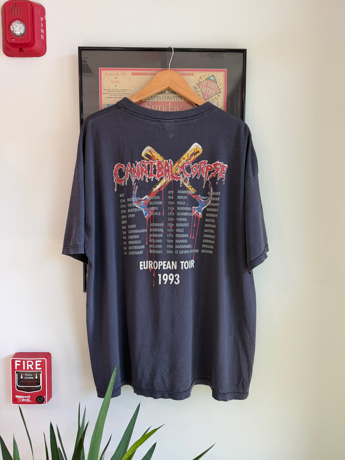 VINTAGE 1993 CANNIBAL CORPSE HAMMER SMASHED FACE SHIRT