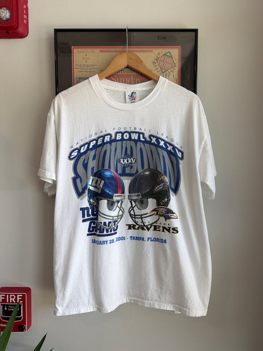 VINTAGE 2001 SUPER BOWL RAVENS GIANTS SHIRT