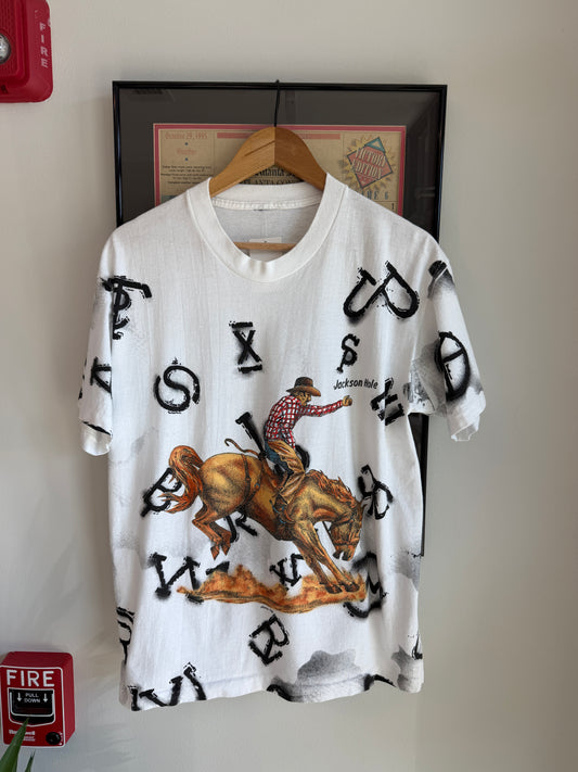 VINTAGE 1990S JACKSON HOLE WYOMING AOP SHIRT