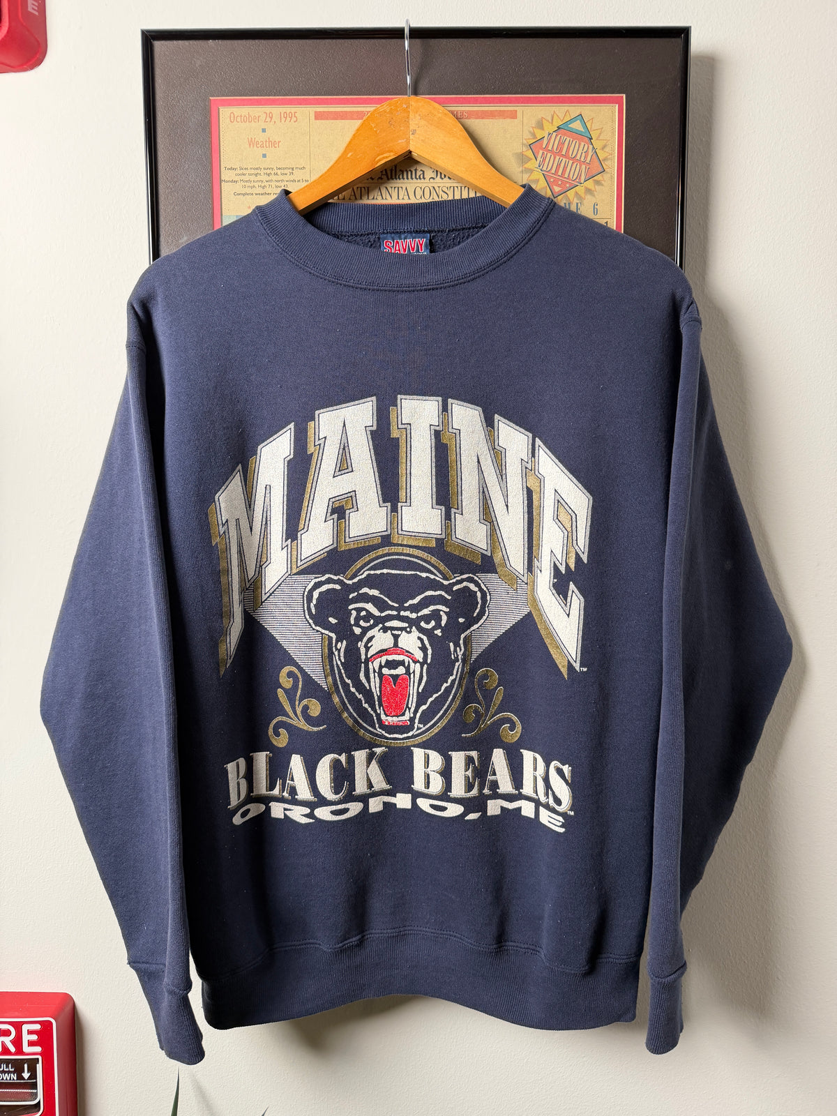 VINTAGE 1990S UNIVERSITY OF MAINE BLACK BEARS SWEATSHIRT