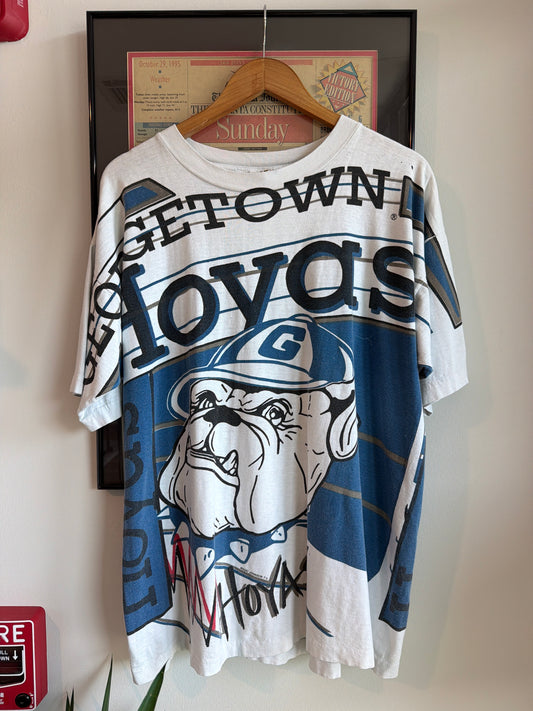 VINTAGE 1990S GEORGETOWN HOYA AOP SHIRT