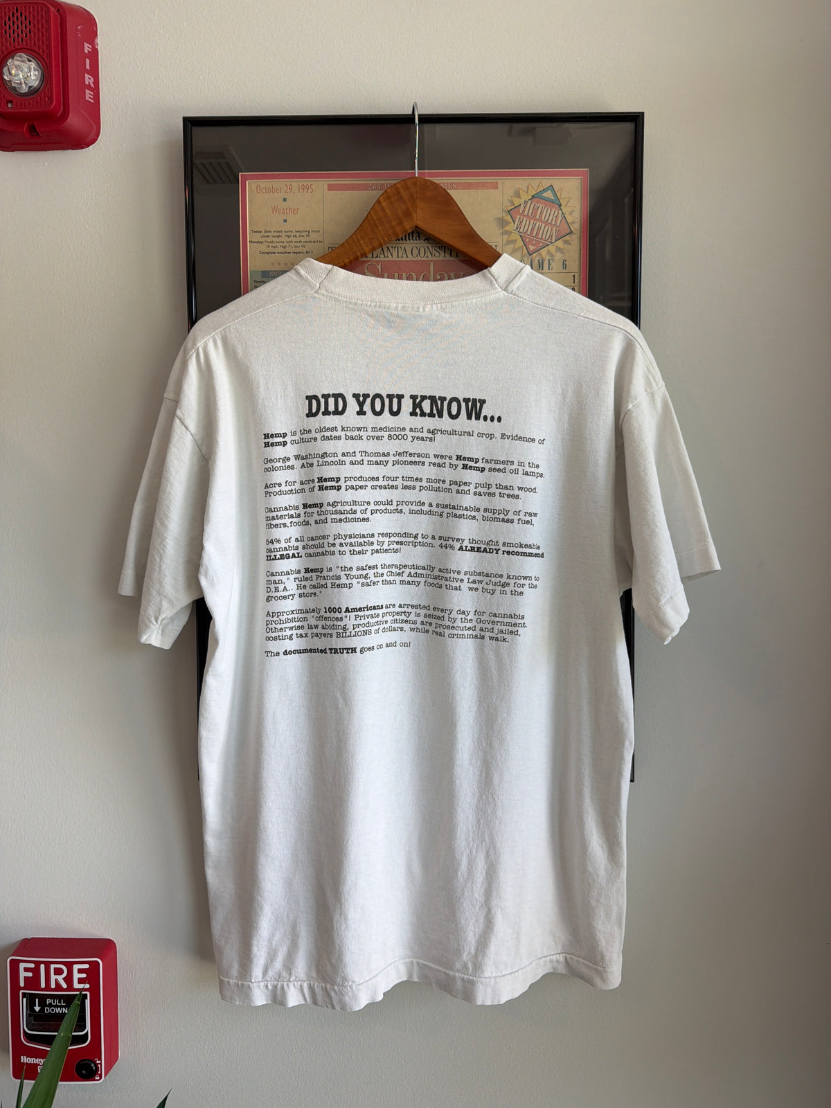 VINTAGE 1990S WEED DID YOU KNOW SHIRT