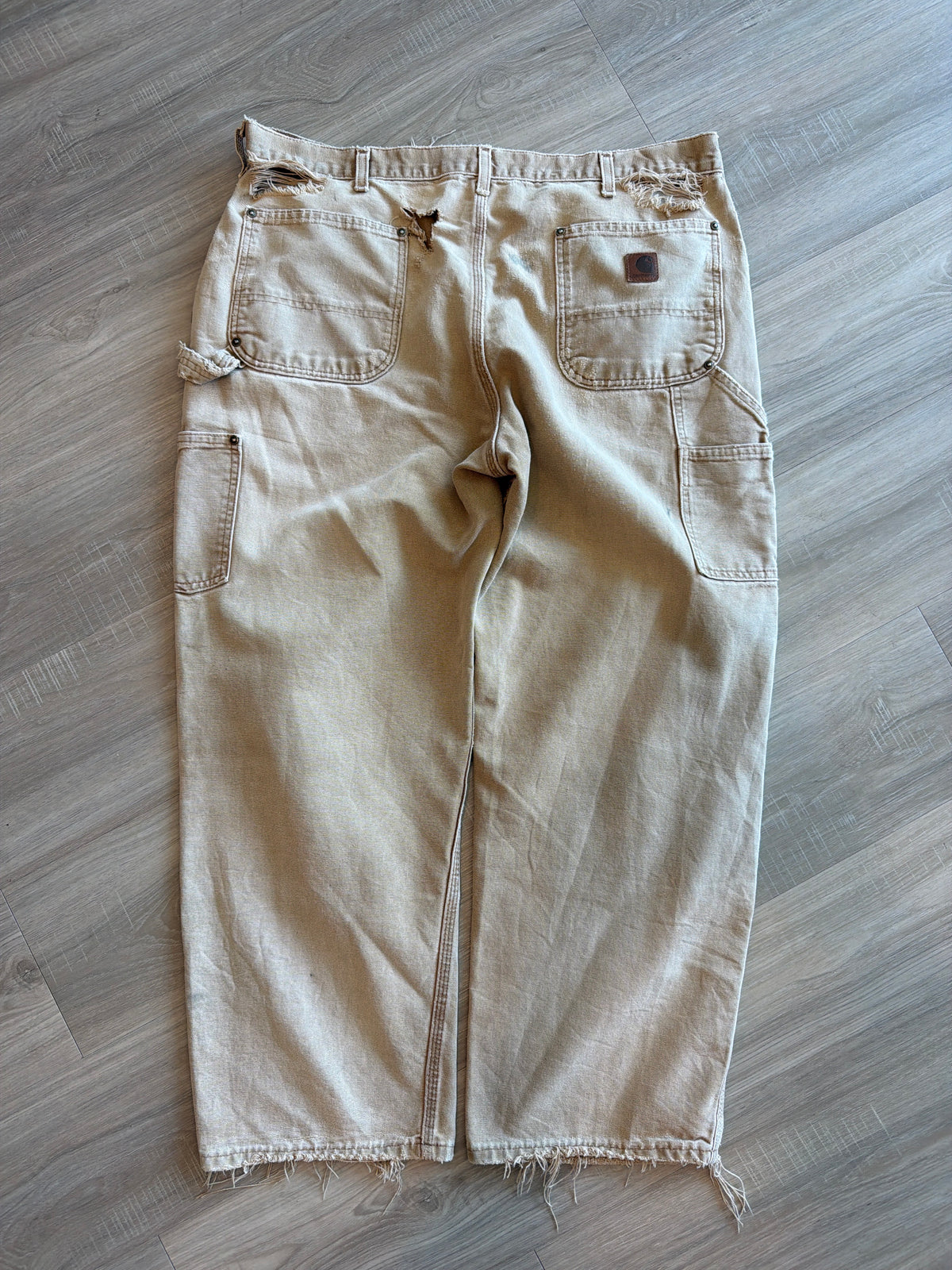 VINTAGE DISTRESSED CARHARTT DOUBLE KNEES KHAKI