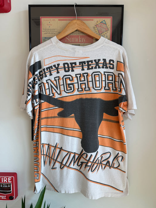 VINTAGE 1990S TEXAS LONGHORNS MAGIC JOHNSON AOP SHIRT