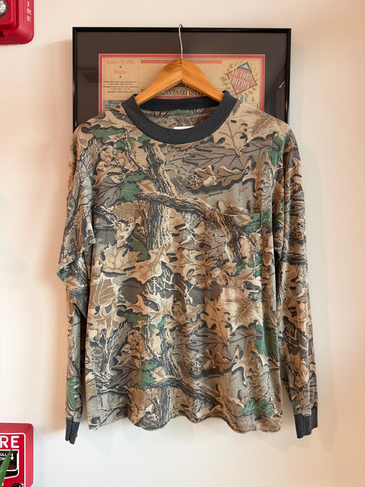 VINTAGE 1990S CAMO LONG SLEEVE SHIRT