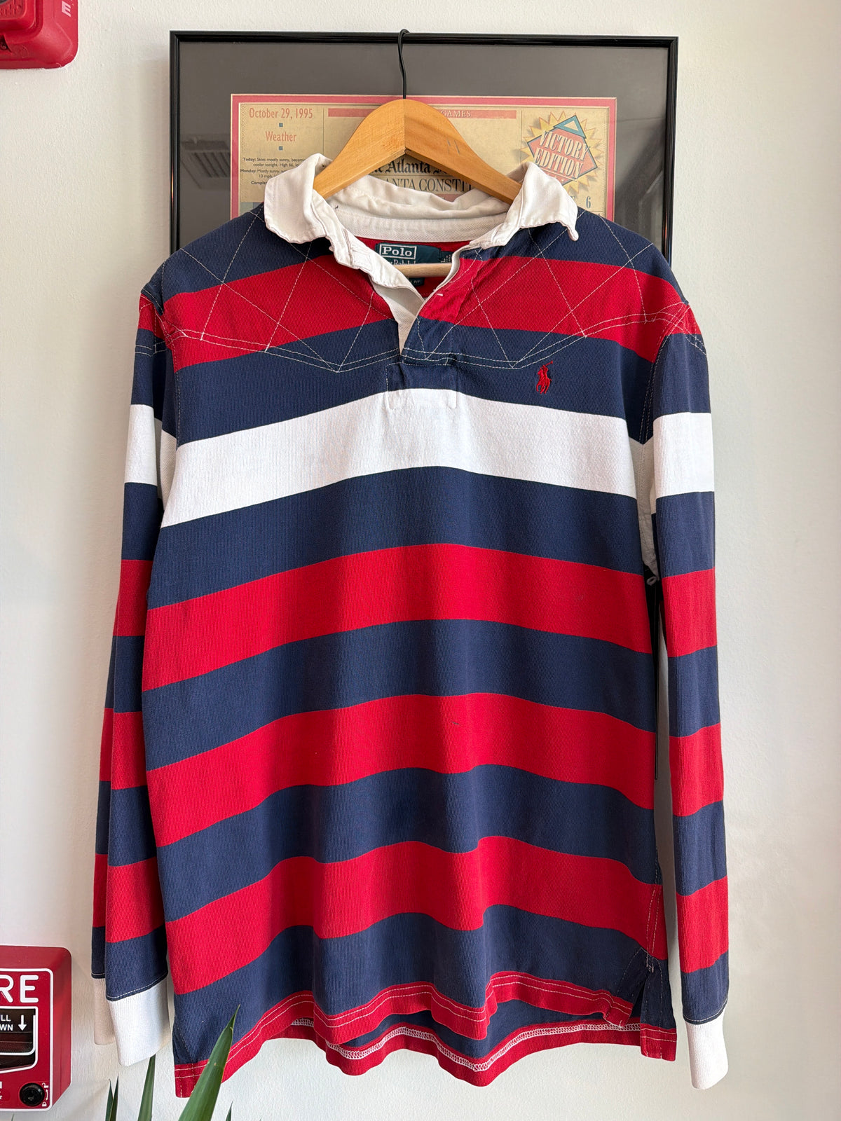 VINTAGE 1990S POLO STRIPED RUGBY JERSEY