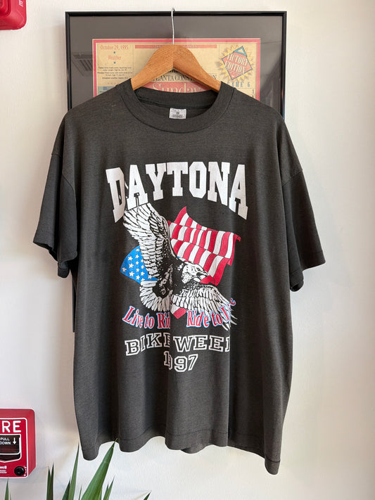 VINTAGE FADED DISTRESSED 1997 DAYTONA BIKE WEEK SHIRT