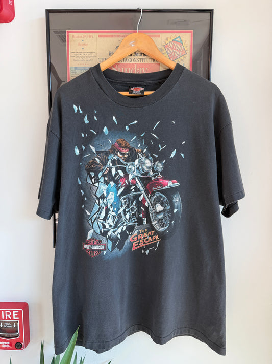 VINTAGE 1990S HARLEY DAVIDSON THE GREAT ESCAPE SHIRT