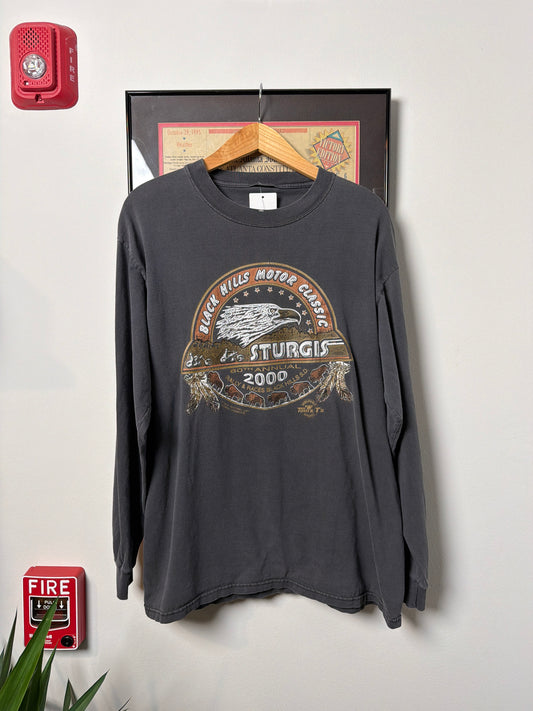 VINTAGE FADED 2000 STURGIS BIKER LONG SLEEVE SHIRT
