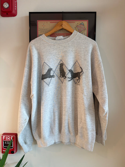 VINTAGE 1990S BLACK LABRADOR DOG SWEATSHIRT