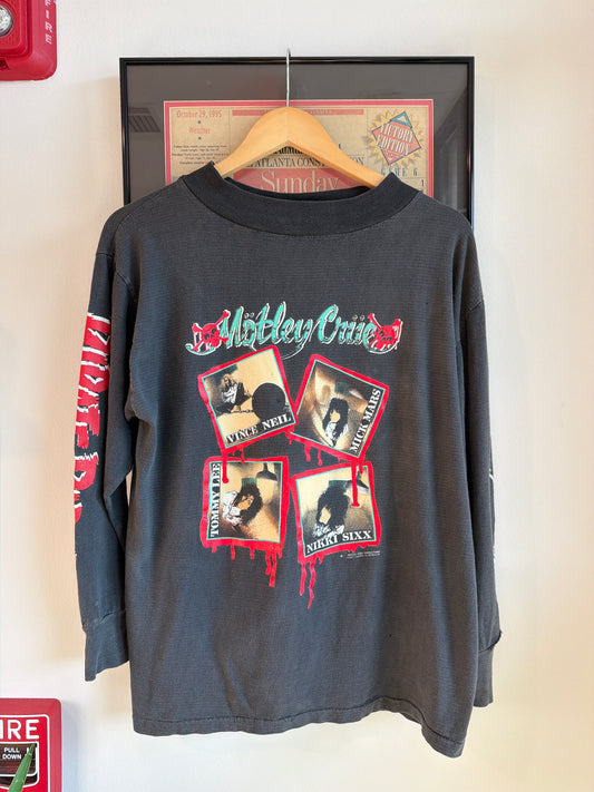 VINTAGE 1990S MOTLEY CRUE LONG SLEEVE HIT BAND SHIRT