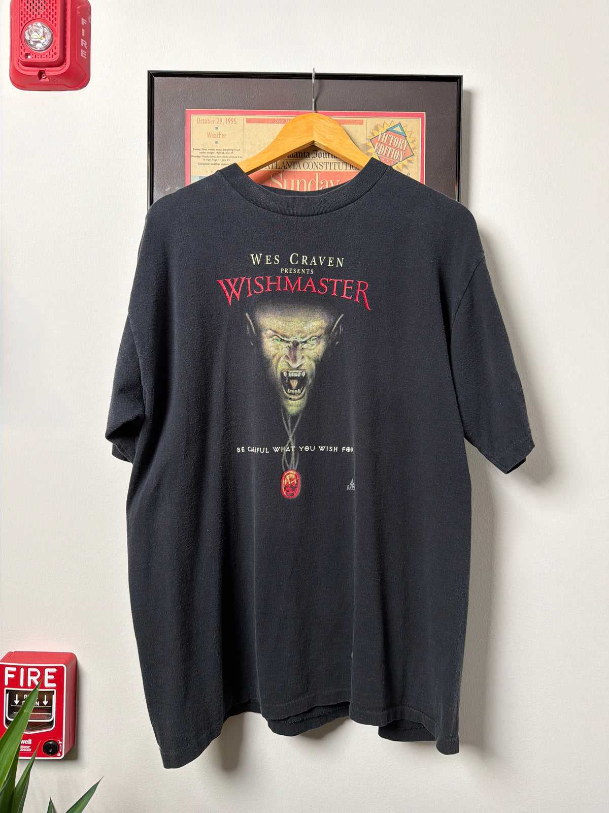 VINTAGE 1990S WES CRAVEN WISHMASTER MOVIE PROMO SHIRT