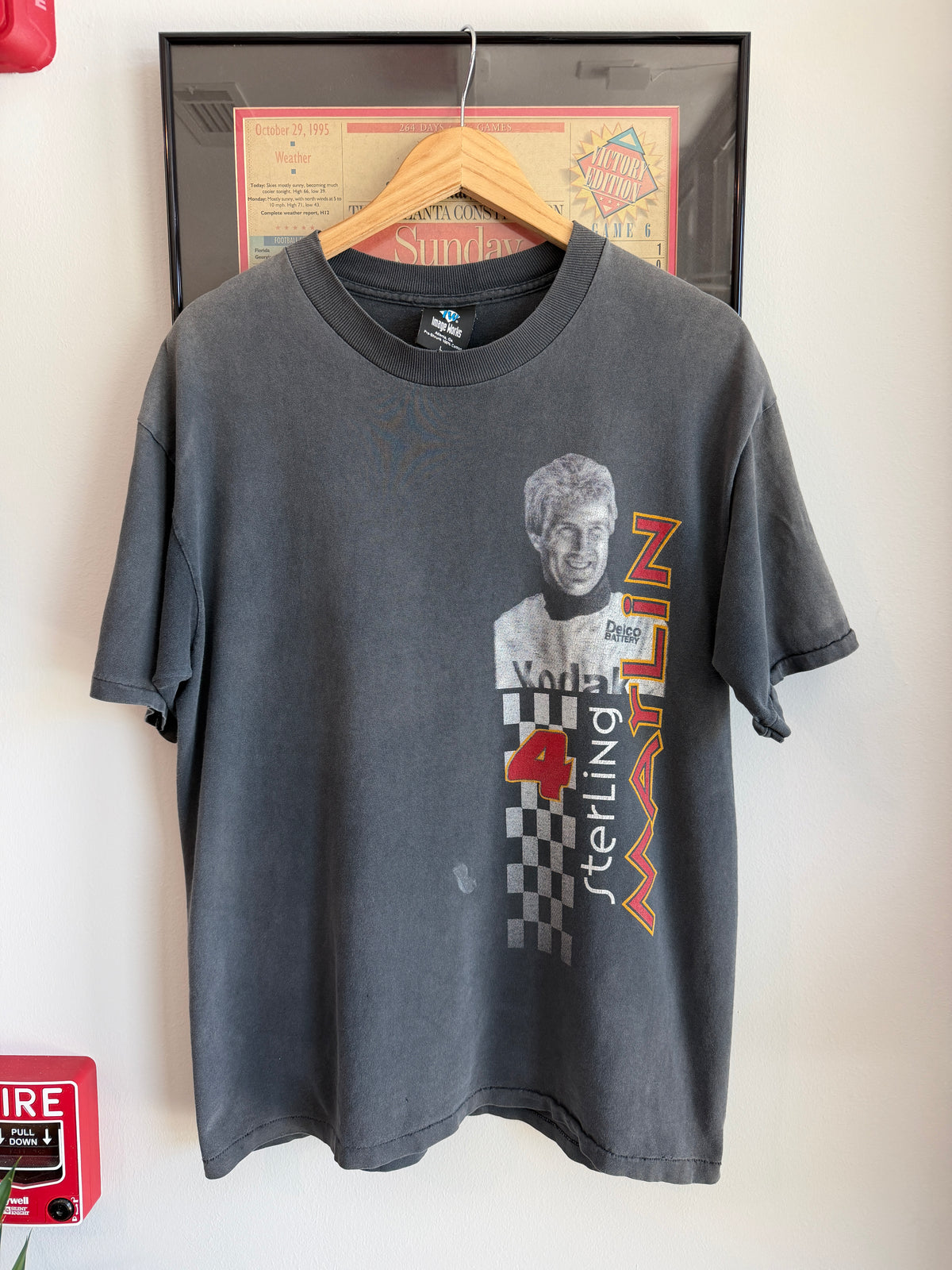 VINTAGE FADED 1996 STERLING MARTIN NASCAR BACK GRAPHIC SHIRT