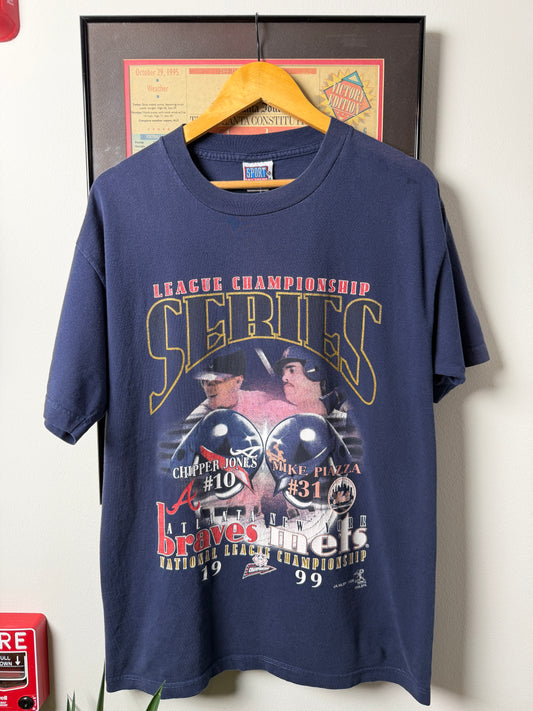 VINTAGE 1999 ATLANTA BRAVES CHIPPER JONES MIKE PIAZZA SHIRT