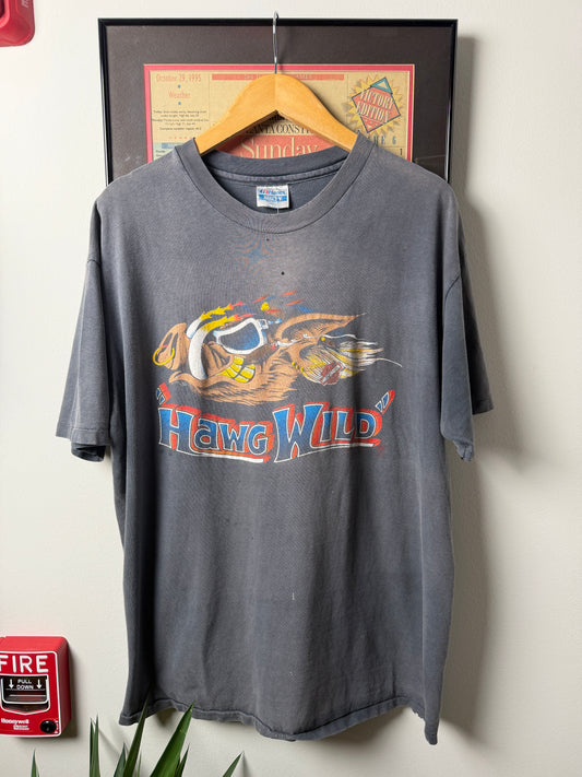 VINTAGE 1980S FADED DISTRESSED HAWG WILD HARLEY DAVIDSON SHIRT