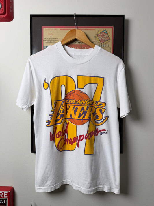 VINTAGE 1987 LA LAKERS WORLD CHAMPIONS SHIRT