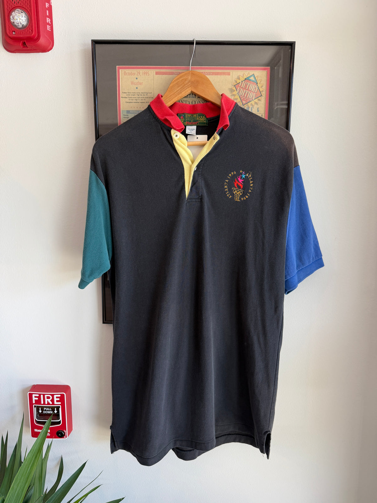 VINTAGE 1996 ATLANTA OLYMPICS POLO BUTTON SHIRT