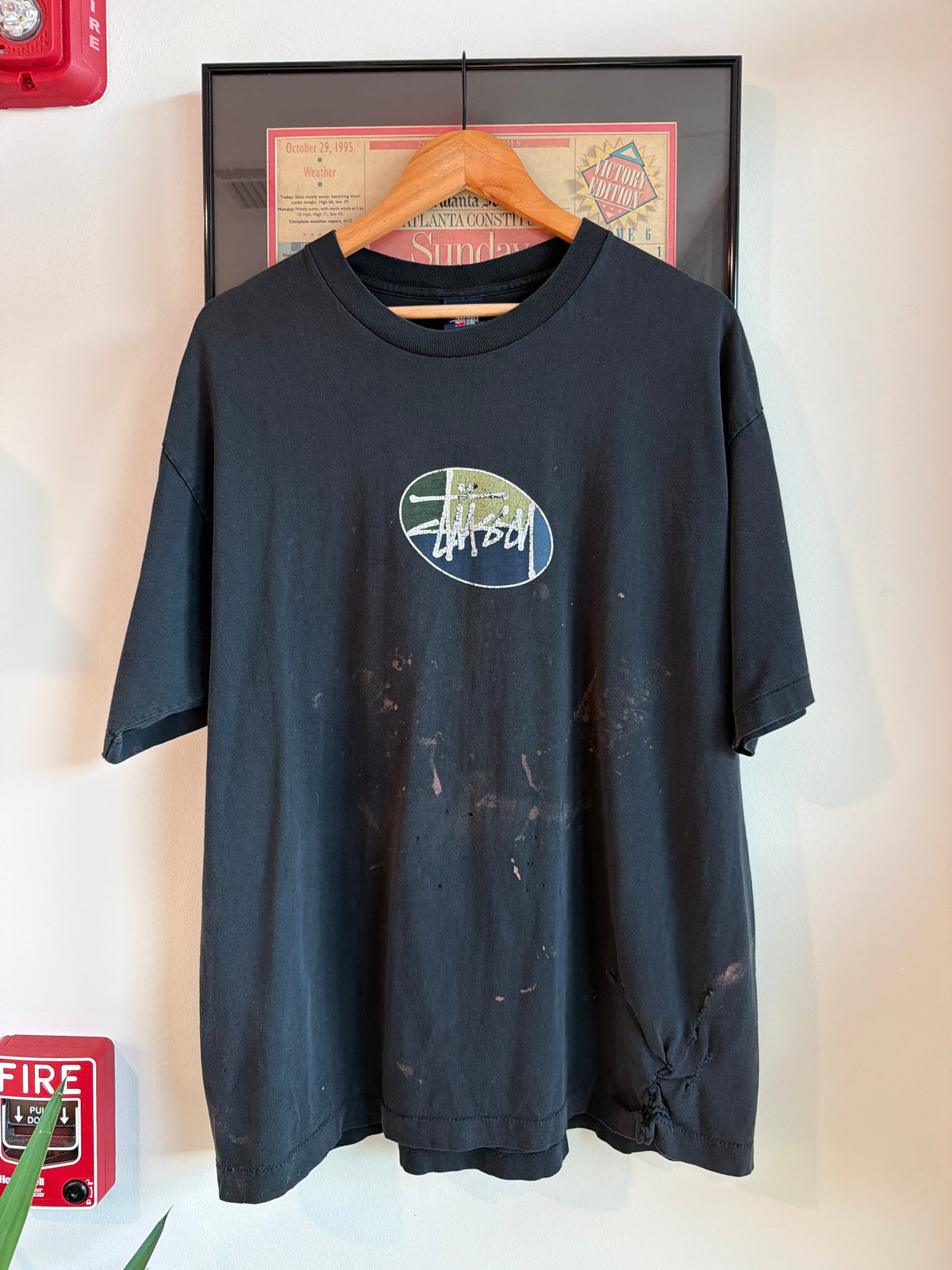 VINTAGE 1990S FADED THRASHED STUSSY SHIRT