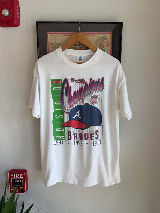 VINTAGE 1992 ATLANTA BRAVES WESTERN DIVISION CHAMPIONS SHIRT