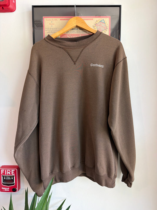 VINTAGE FADED 1990S CARHARTT BROWN SWEATSHIRT