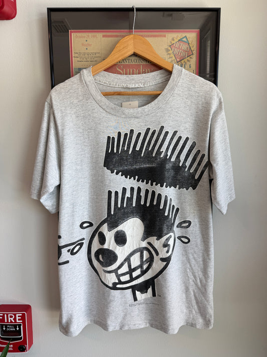 VINTAGE 1990S NERVOUS RECORDS LOGO SHIRT