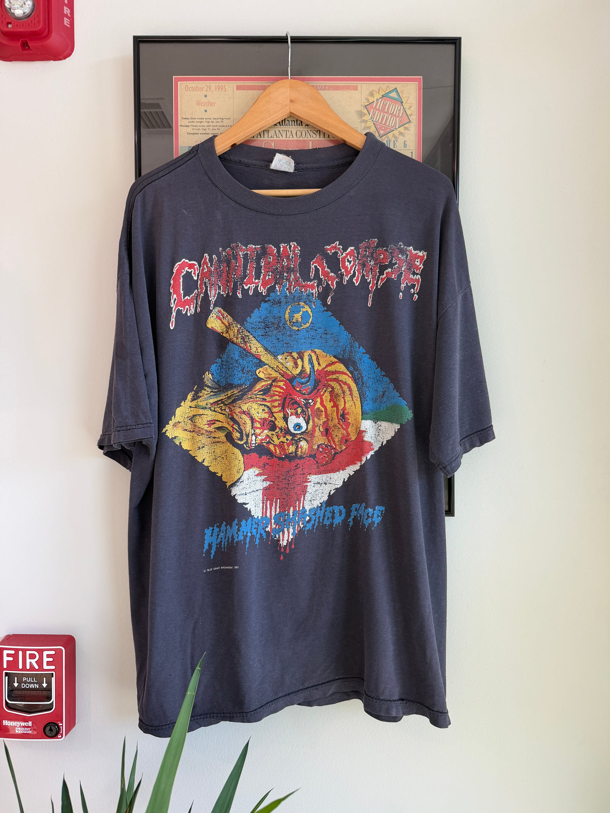 VINTAGE 1993 CANNIBAL CORPSE HAMMER SMASHED FACE SHIRT